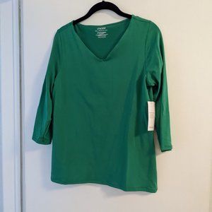 Chicos Ultimate Tee Size M (Chicos 1) Amazon Green - NWT